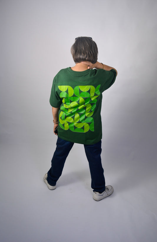 Lime Grid | Oversized Terry Tee